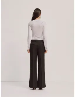 Ninety Percent Iphis Draped Long Sleeve Top in Enoki Mushroom Size M/ AU 12 for rent on The Volte - image 4