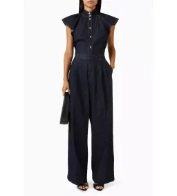 Zimmermann Crush Flutter Sleeve Shirt in Night Sky Size AU 12 for rent on The Volte - image 1