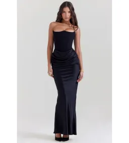  House of CB Persephone Strapless Corset Maxi Dress in Black Size Large / AU Size 12 for rent on The Volte - image 1