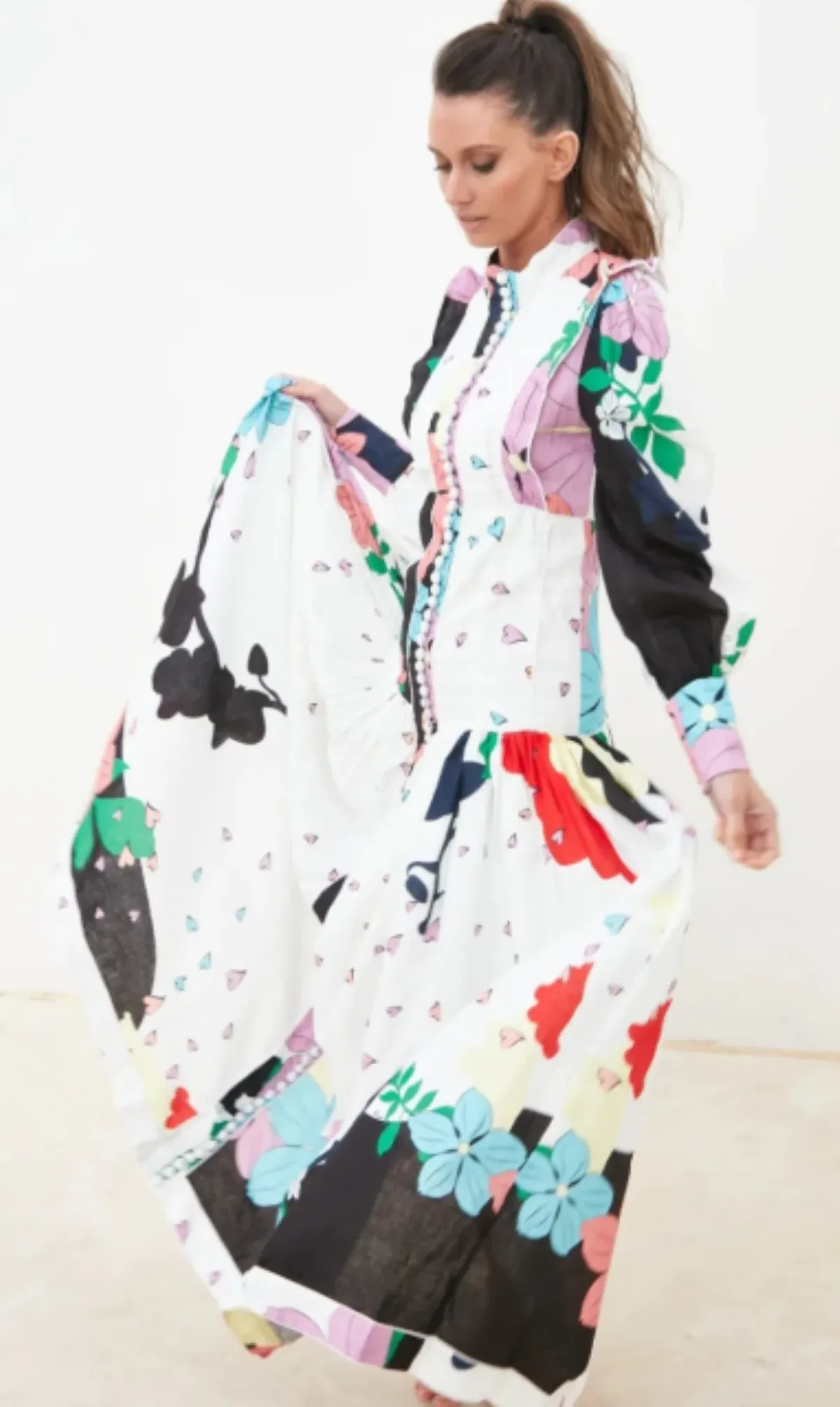 Mackenzie Mode Button Me Up Maxi Love Hearts Size 10 - Image 1