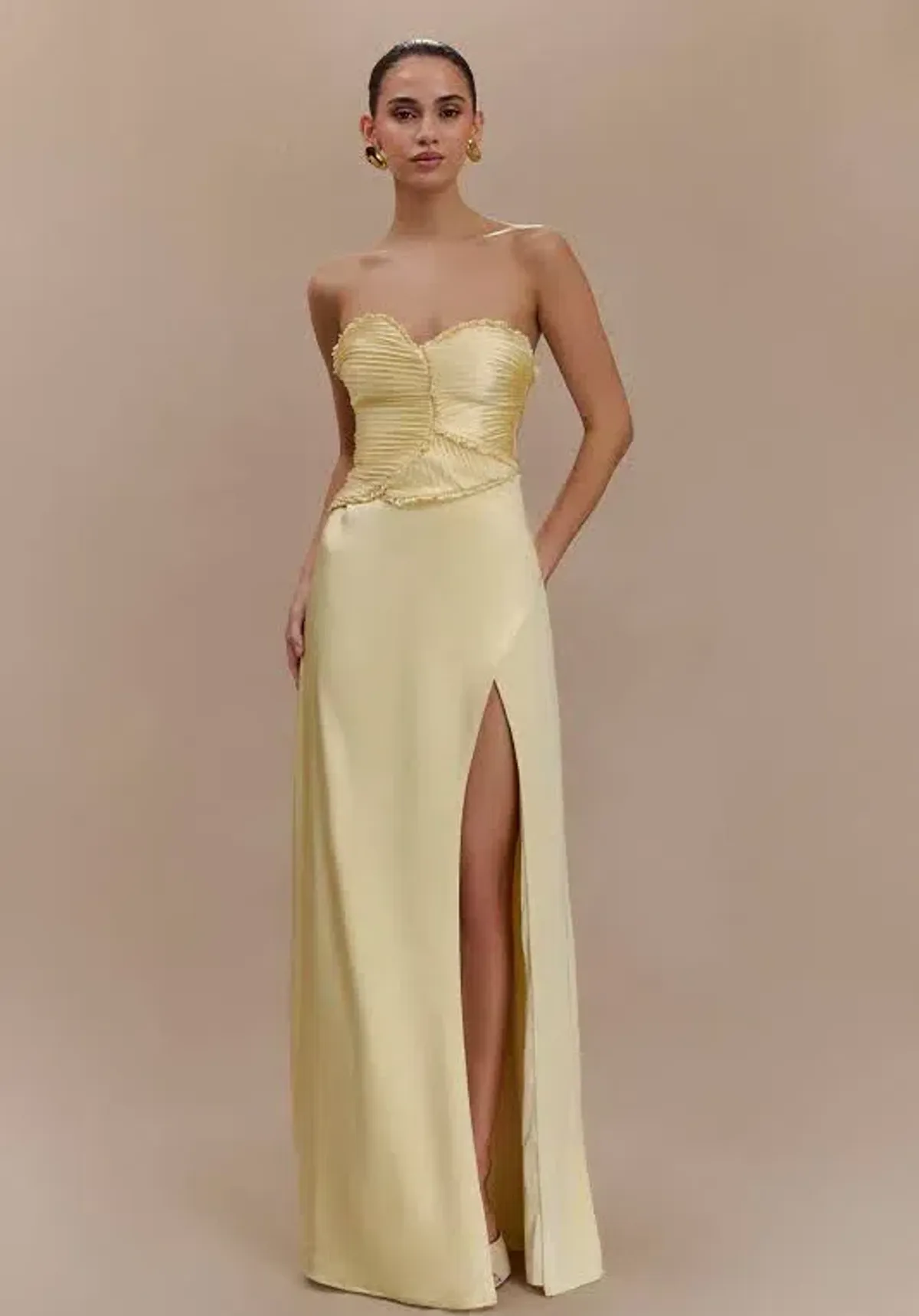 Meshki Larissa Dress Lemon Yellow Size 6 - Image 1