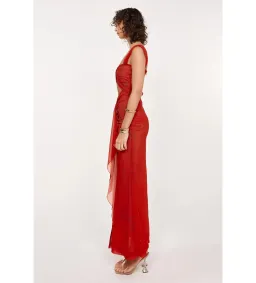She is Ollá Imogen Maxi Dress in Cherry Red Size AU 10 for rent on The Volte - image 3