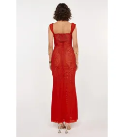 She is Ollá Imogen Maxi Dress in Cherry Red Size AU 10 for rent on The Volte - image 5