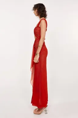 She is OLLÁ Imogen Maxi in Cherry Red Size 6 for rent on The Volte - image 7