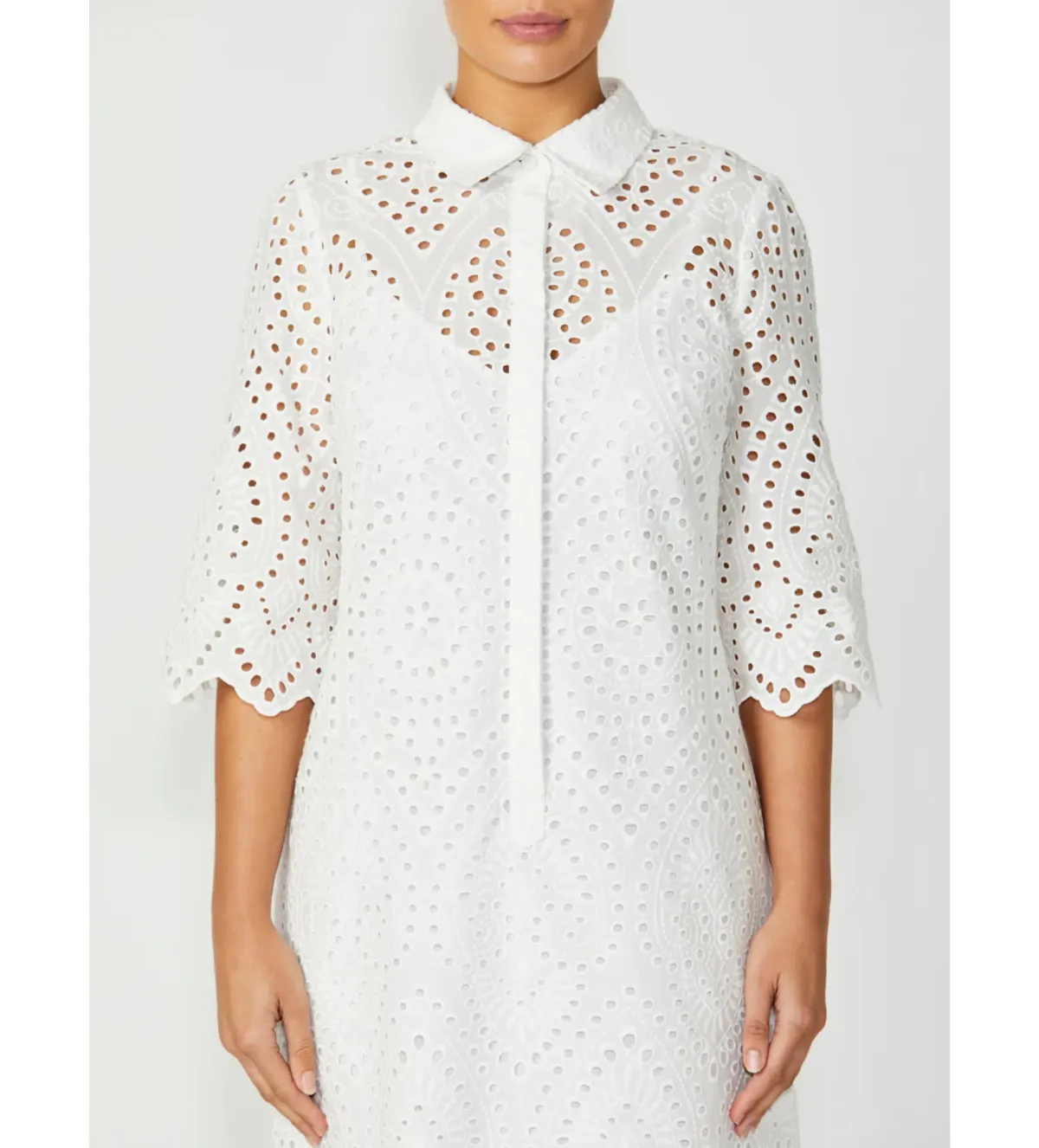 Anthea Crawford Eva Ivory Lace Dress White Size AU 12 - Image 3