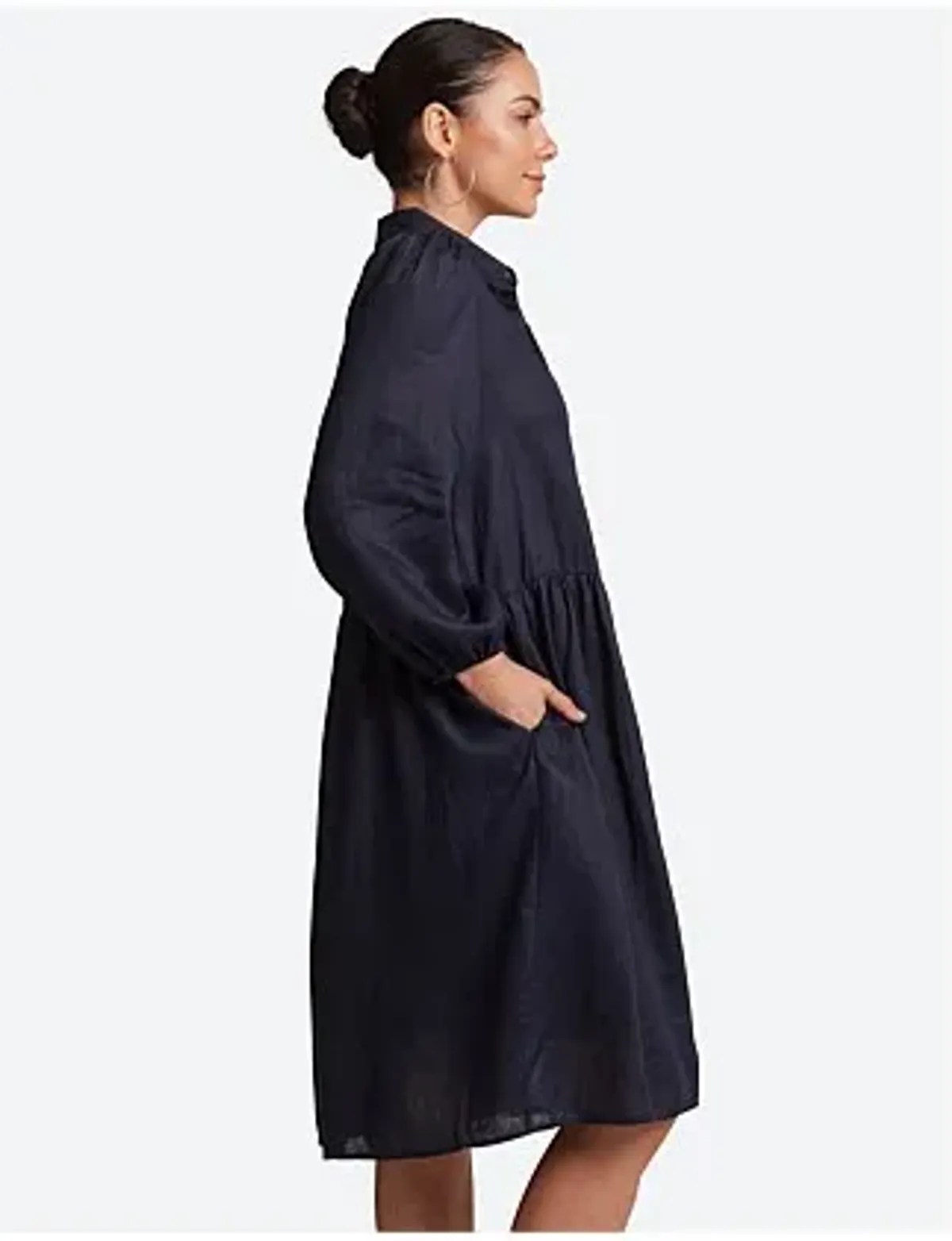 Eb&ive Studio Midi Shirt Dress Navy Size S/ AU 8 - Image 3