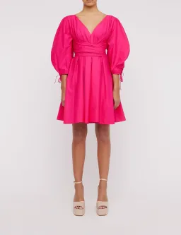 Scanlan Theodore Parachute Gather Sleeve Mini Dress Fuchsia Size 8 for rent on The Volte - image 1