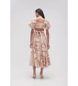 Aje Marianne Ruched Midi Dress Whimsical Dove Size 12 for rent on The Volte - image 2