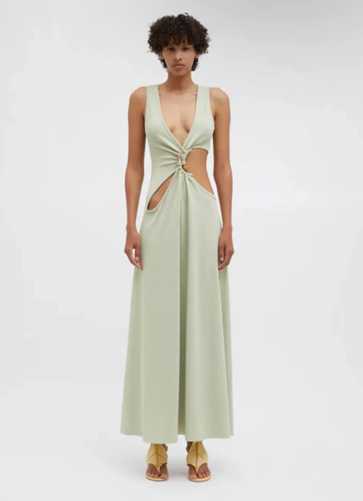 Christopher Esber Stone Cavern Tank Maxi Dress in Pistachio Size 10 - Image 1