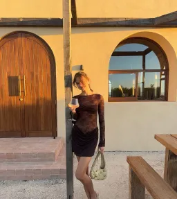 Benni Oskar Mini Dress Brown Size 6 for rent on The Volte - image 4