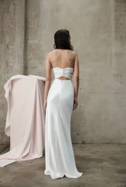 Prea James Bridal Tyler Gown (2 Piece Set) in Ivory Size 10 for rent on The Volte - image 3