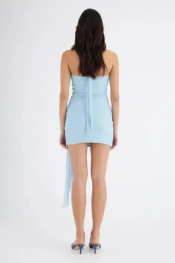 BENNI Prianka Halter Mini Dress in Glacier Blue Size S/ AU 8 for rent on The Volte - image 3