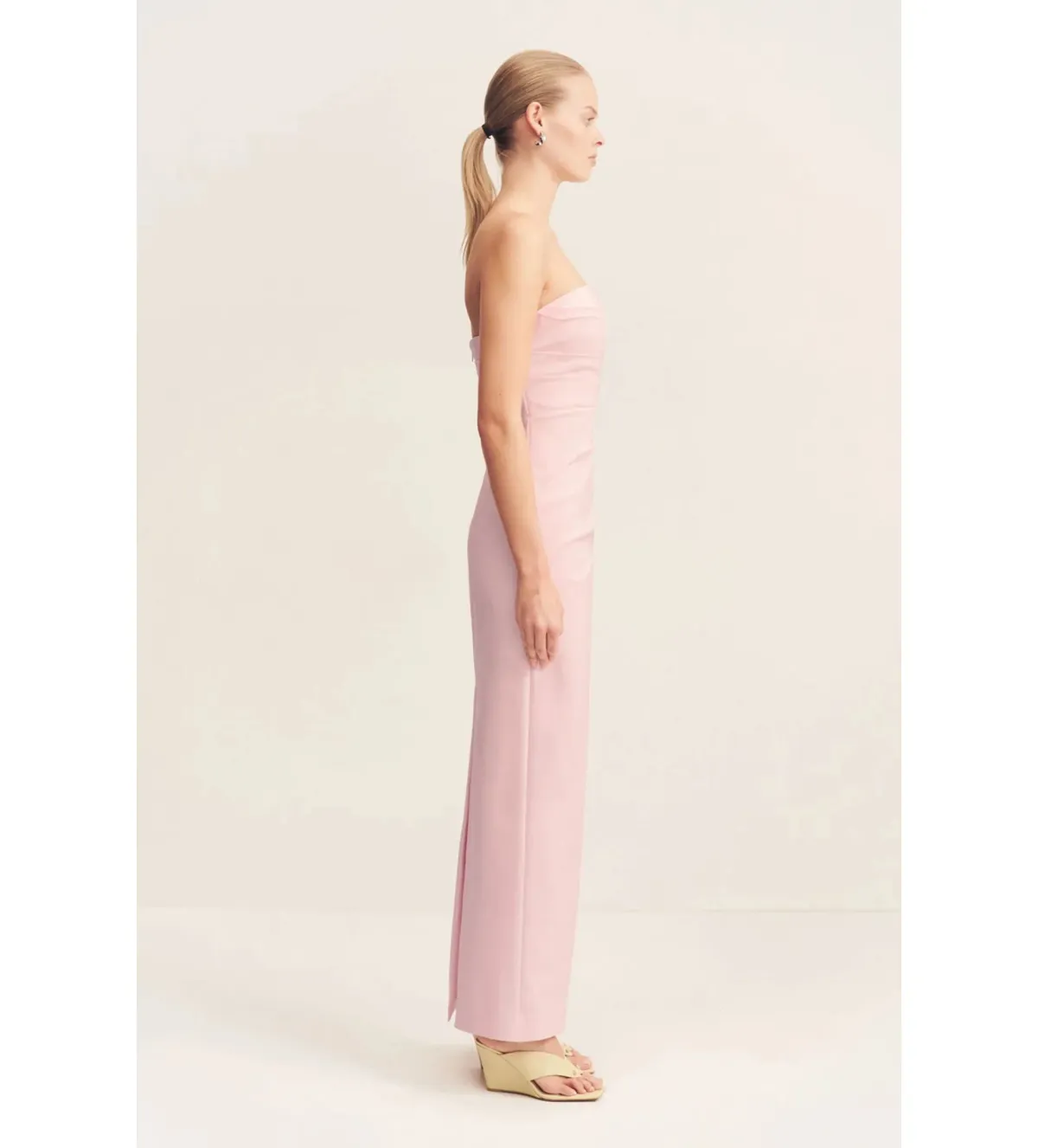 Shona Joy Lani Strapless Draped Maxi Dress Fairyfloss Size 10 - Image 3
