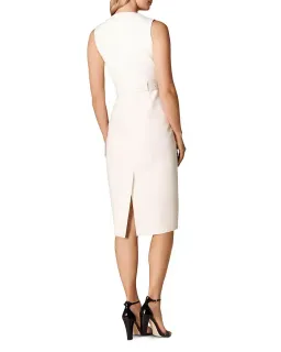 Karen MIllen Cutout Belted Sheath Dress In Ivory Size AU 6 for rent on The Volte - image 2