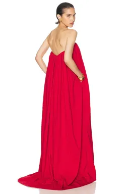 Helsa Studio Crinkle Pleated Gown Very Red Size 8 for rent on The Volte - image 5