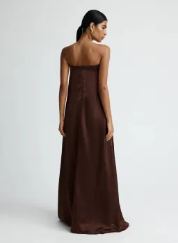 Anna Quan Delfina Gown Chocolate Brown Size 8 AU for rent on The Volte - image 2