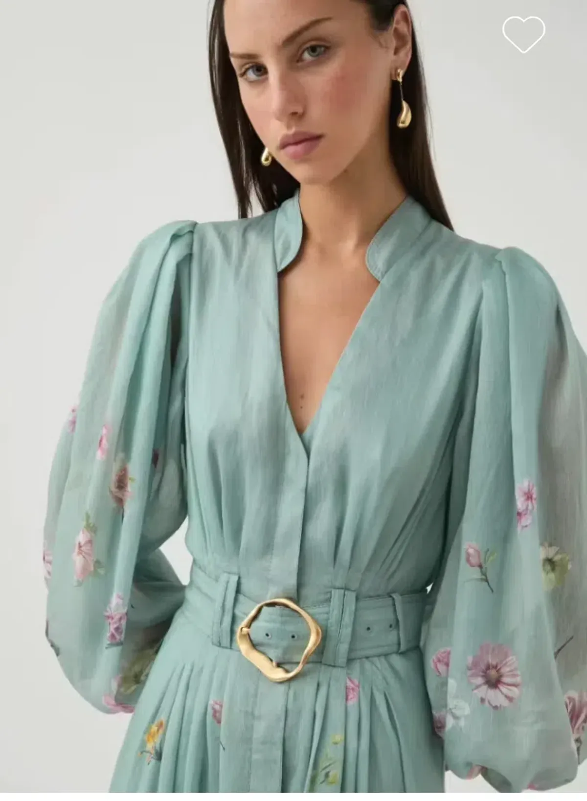 Aje Fleur Shirt Midi Dress Green Size 16 - Image 4