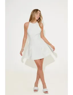 Odd Muse The Ultimate Muse Dropped Hem Mini Dress White Size S/AU 8 for rent on The Volte - image 1