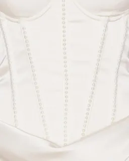 Rotate by Birger Christensen Satin Pearl Corset Dress in White Size 34 / AU 6  for rent on The Volte - image 4