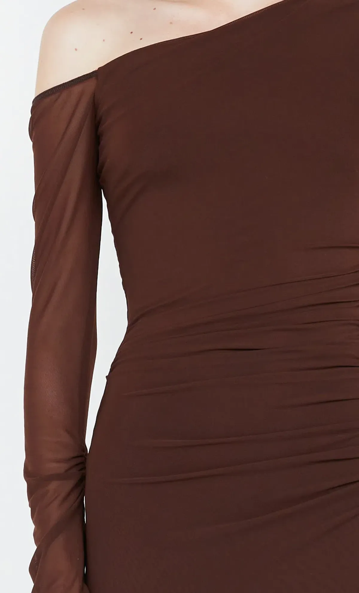 Bec & Bridge Fae Asym Long Sleeve Dress Cocoa Brown Size 10 - Image 5