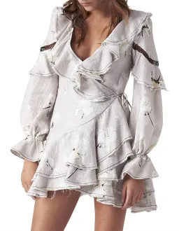 Aje Fiona Wrap Dress Print Size 10 for rent on The Volte - image 1