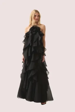 Aje Pandorea Black Maxi Dress Size 10 for rent on The Volte - image 1