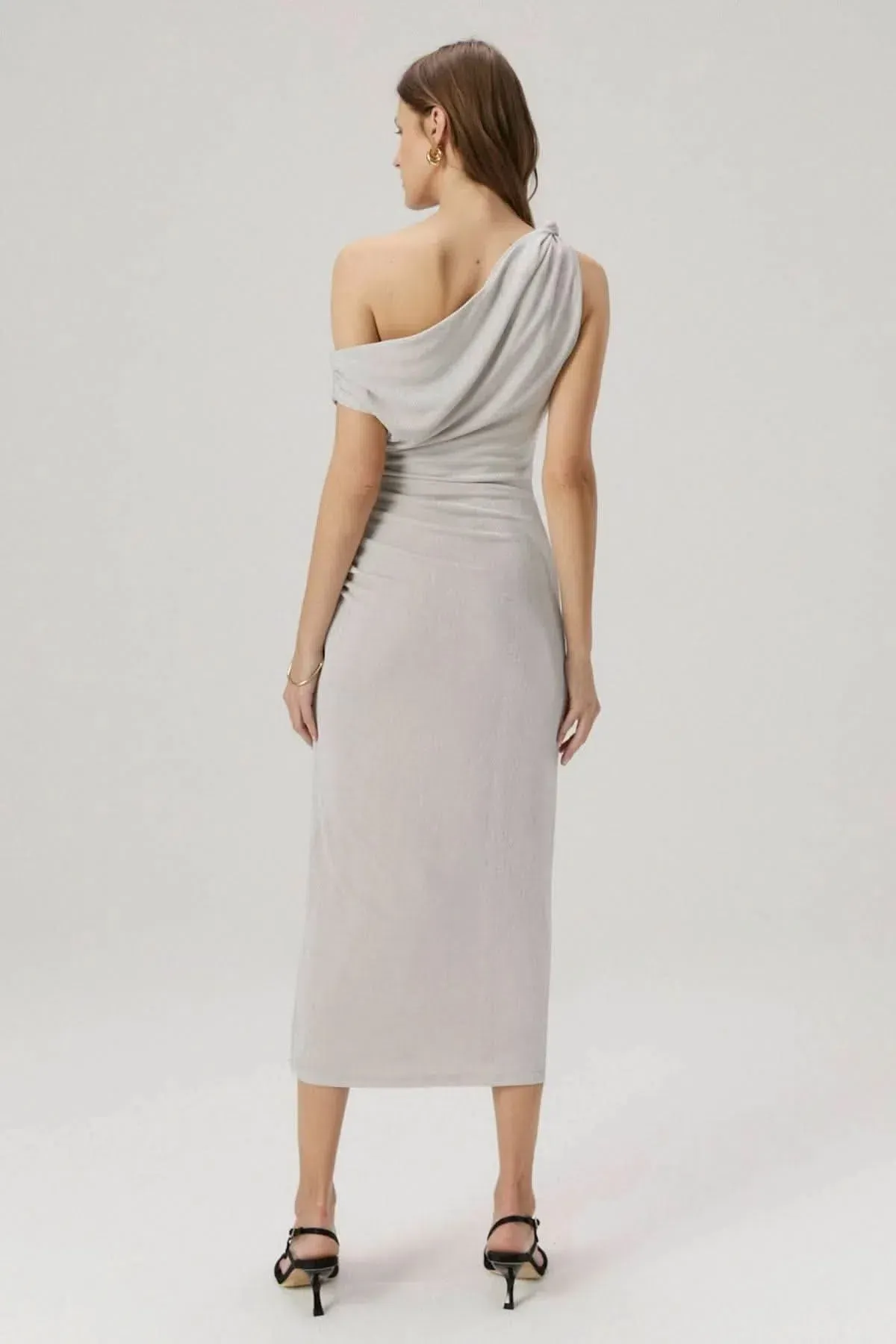 MISHA Nyra Midi Dress Silver Cloud Size 6/XS - Image 2