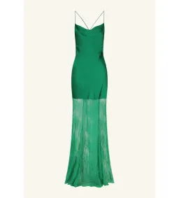 Shona Joy Elle Silk Lace Cowl Maxi Dress Emerald Green Size AU 10 for rent on The Volte - image 4