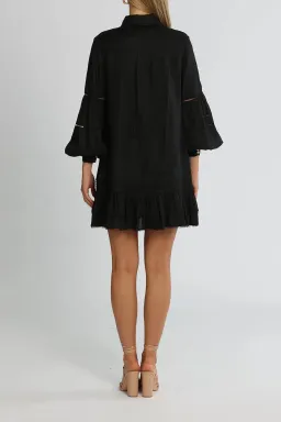 Aje Lotus Shirt Dress Mini Black Size AU 4  for rent on The Volte - image 3