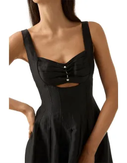 AJE Divinity Pearl Pin Midi Dress Black Size AU 6 for rent on The Volte - image 3