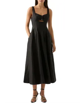 AJE Divinity Pearl Pin Midi Dress Black Size AU 6 for rent on The Volte - image 1