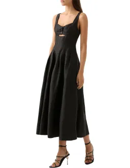AJE Divinity Pearl Pin Midi Dress Black Size AU 6 for rent on The Volte - image 2