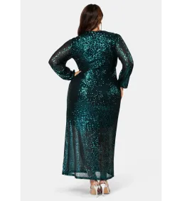 Curve Project by Pink Dusk All I Want Sequin Maxi Dress Green Size AU 18 for rent on The Volte - image 3