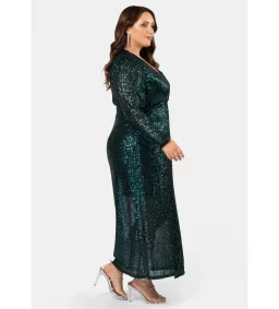 Curve Project by Pink Dusk All I Want Sequin Maxi Dress Green Size AU 18 for rent on The Volte - image 2