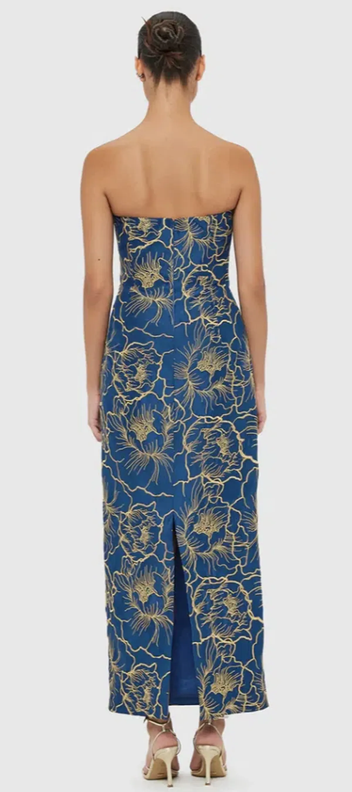 Leo Lin Rayna Bustier Maxi Dress Marine Blue Size 6 - Image 5