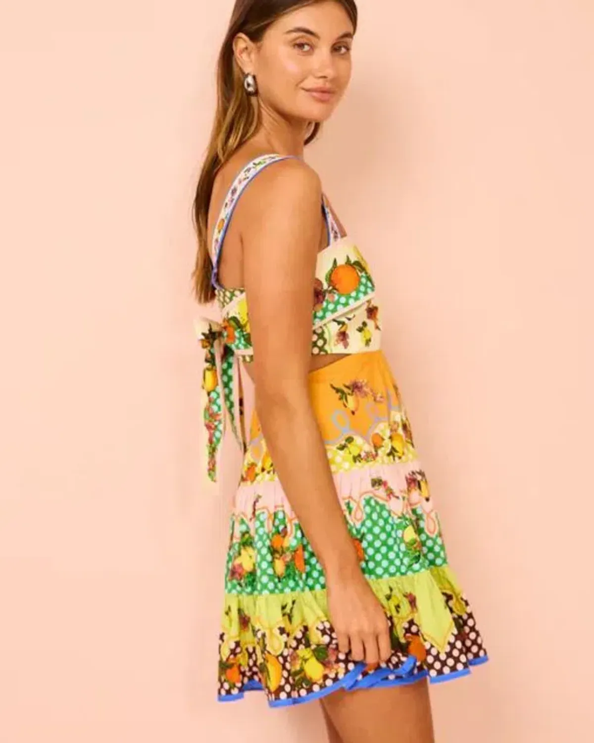 Alemais Lemonis Cut Out Mini Dress Multi Size 8 - Image 3