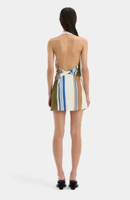 SIR The Label Thistle Halter Mini Dress Blue Baidera Stripe Size 12 for rent on The Volte - image 2