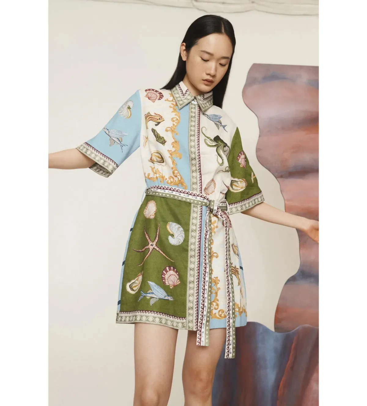 Alemais Bath House Mini Dress Multi Size AU 16 - Image 4