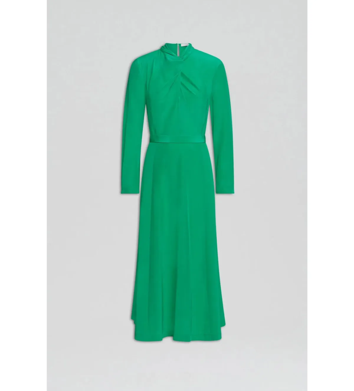 Scanlan Theodore Silk Drape Neck Midi Dress Emerald Size AU 6 - Image 5
