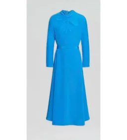 Scanlan Theodore Silk Drape Neck Dress Blue AU 6 for rent on The Volte - image 4