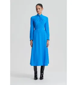 Scanlan Theodore Silk Drape Neck Dress Blue AU 6 for rent on The Volte - image 1