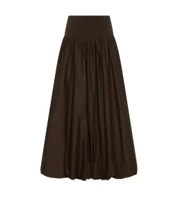 Aje Havana Ruched Top & Bubble Midi Skirt Set in Chocolate Size 6 for rent on The Volte - image 5