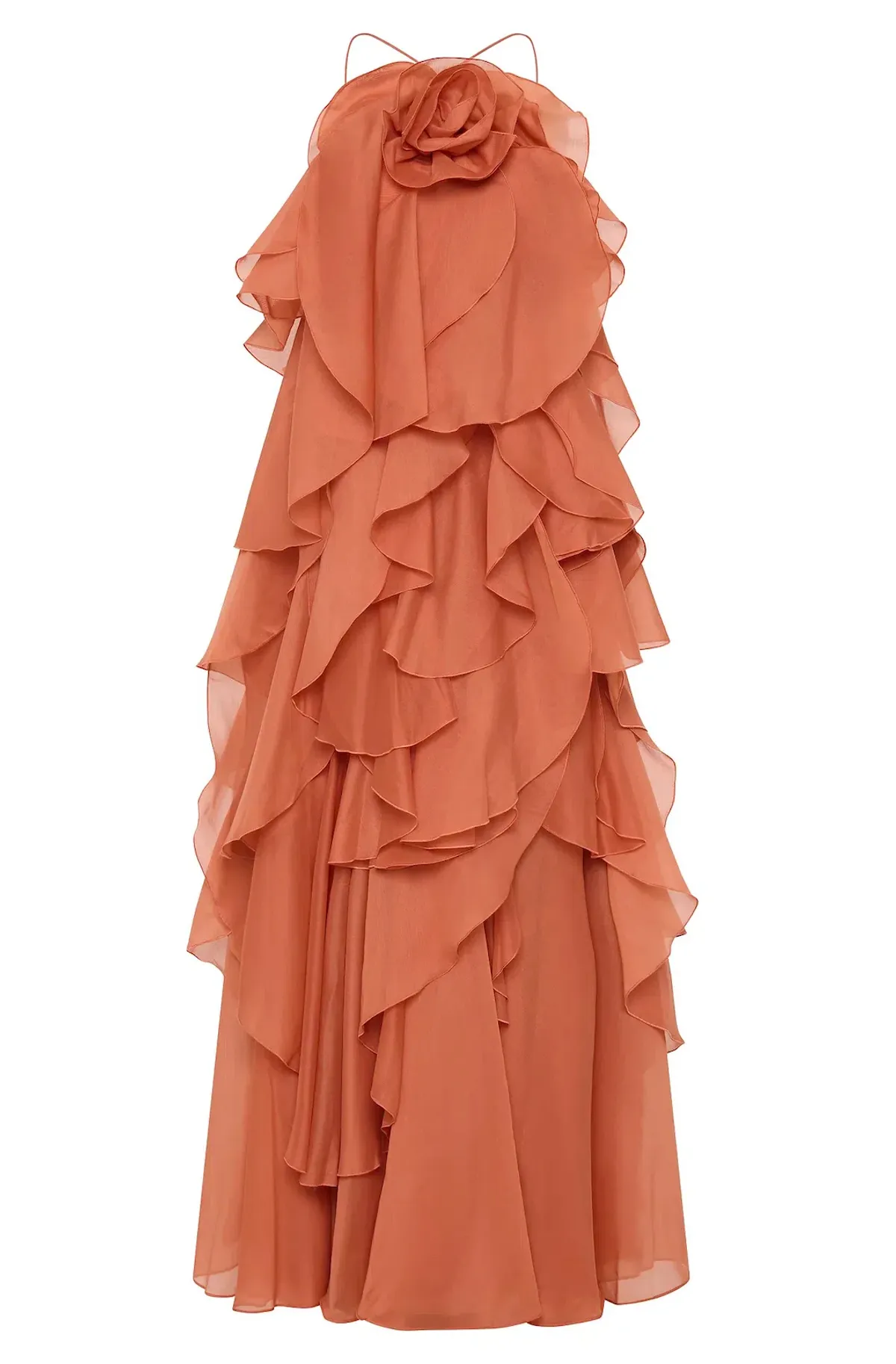 Aje Pandorea Layered Maxi Dress Coral Clay Size 10 - Image 2