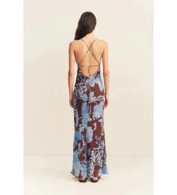 Shona Joy Olson Lace Back Bias Maxi Dress in Arcadian Floral Size AU 10 for rent on The Volte - image 3