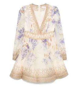 Zimmermann Dawning Plunge Mini Dress Multi Hydrangea Size 2/AU 12 for rent on The Volte - image 5