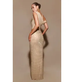 Meshki Kenny Diamante Maxi Gown Gold Size 4 for rent on The Volte - image 5