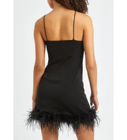 De La Vali Halter Neck Mini Dress With Black Feather Black Size 10 for rent on The Volte - image 3