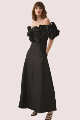 Aje Etta Midi Dress Black Size 12 for rent on The Volte - image 1