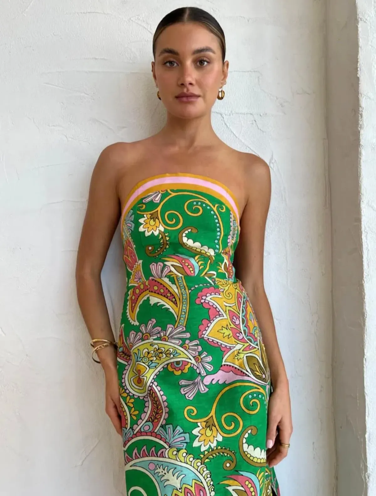 Alemais Marion Bodice Midi Dress Green Size AU 10 - Image 2