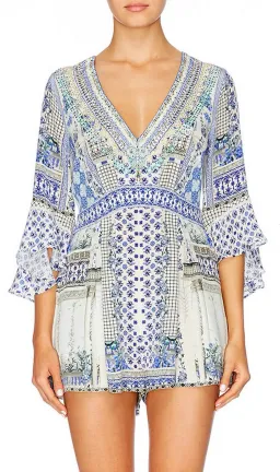 Camilla Salvador Summer Low V Neck Playsuit Print Size 10 for rent on The Volte - image 1